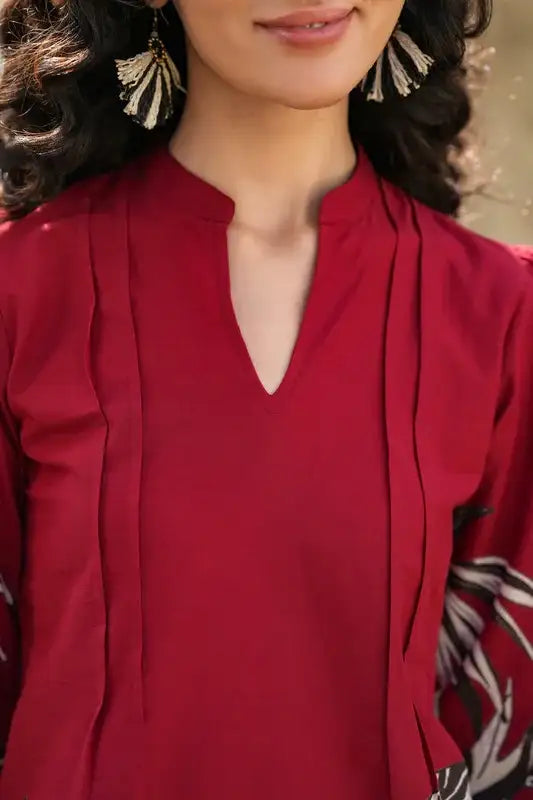 Scarlet Glow Printed Cotton Co-ord Set