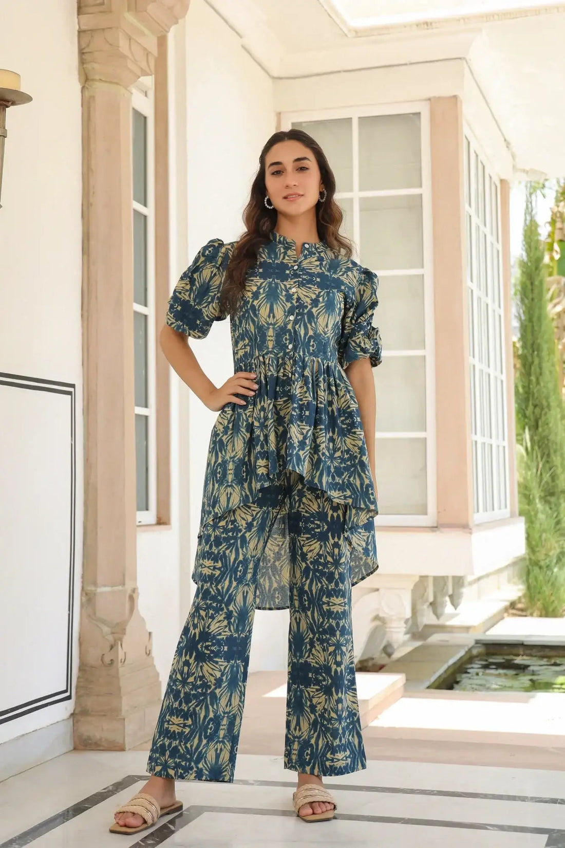 Chromatic Blue Cotton Co-ord Color