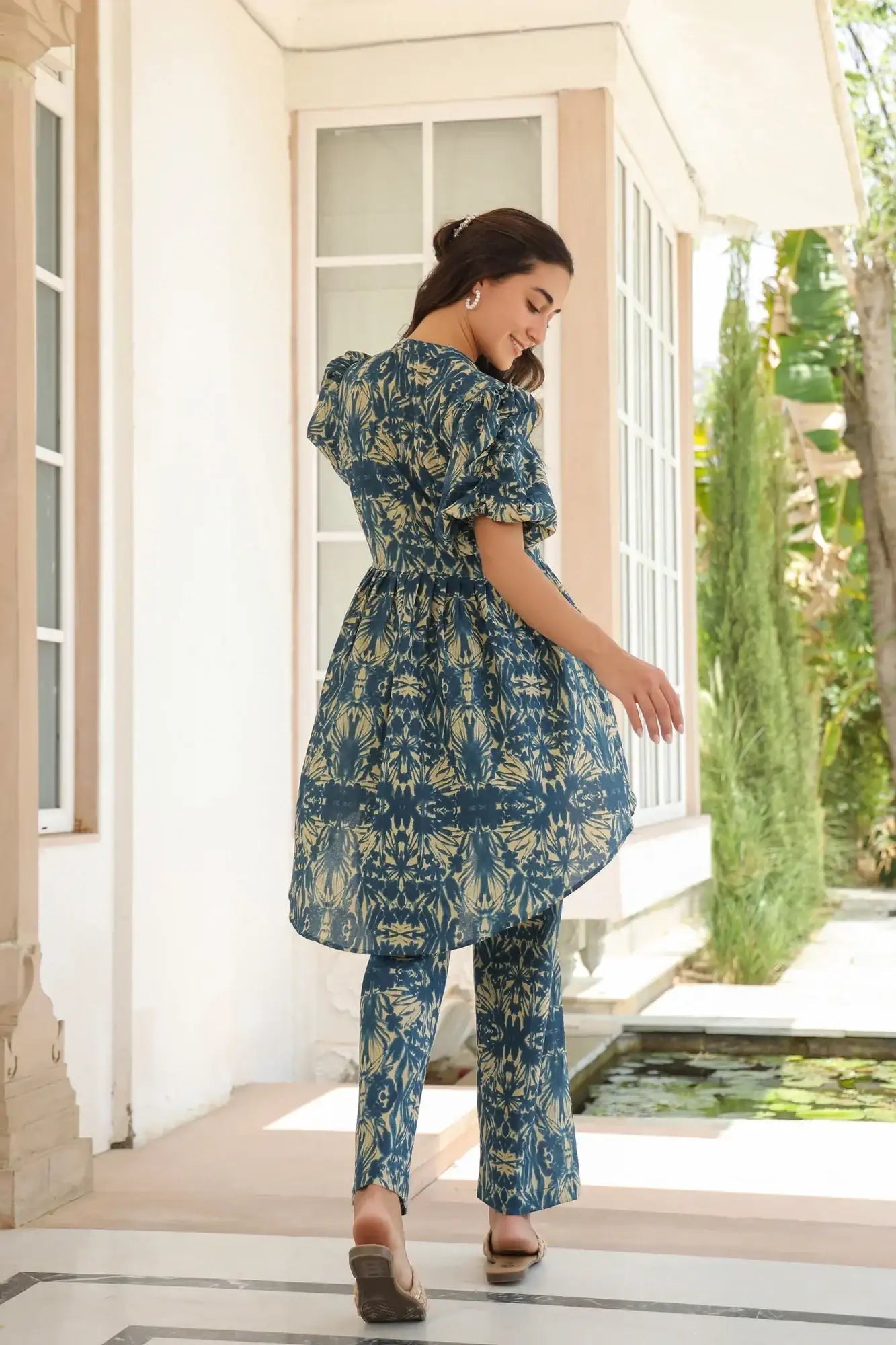 Chromatic Blue Cotton Co-ord Color