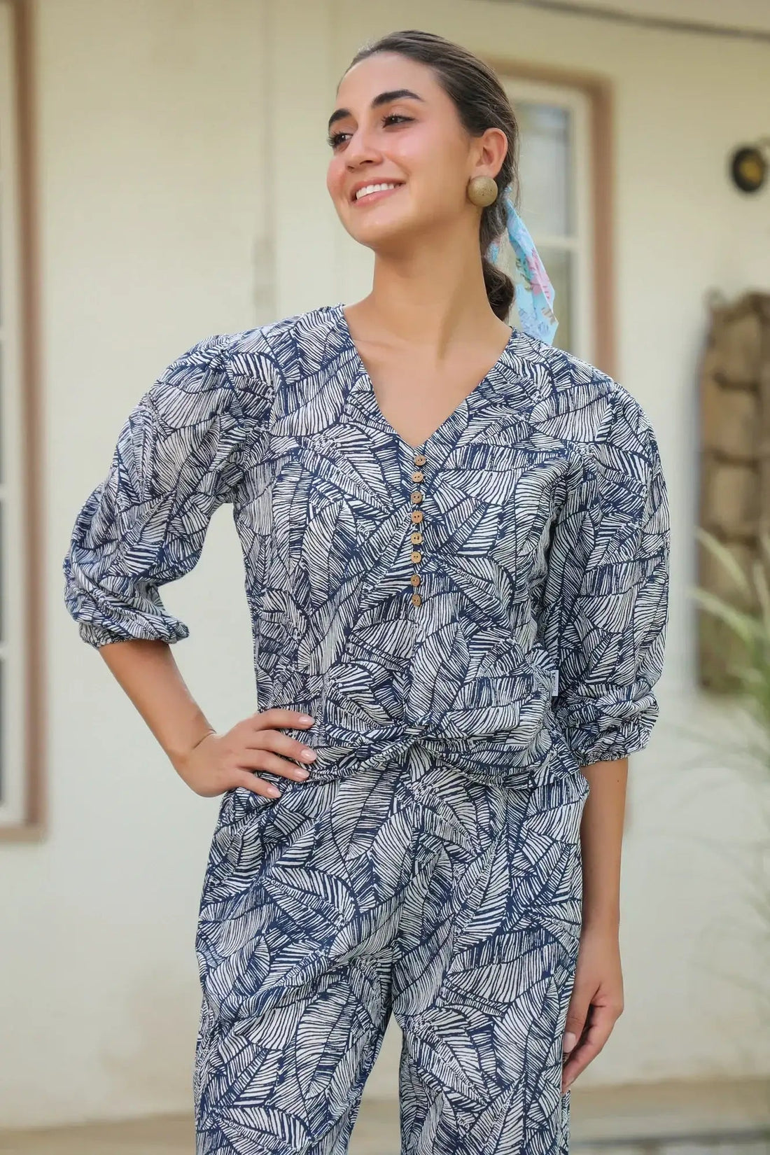 Leafy Embrace Cotton Co-ord Set