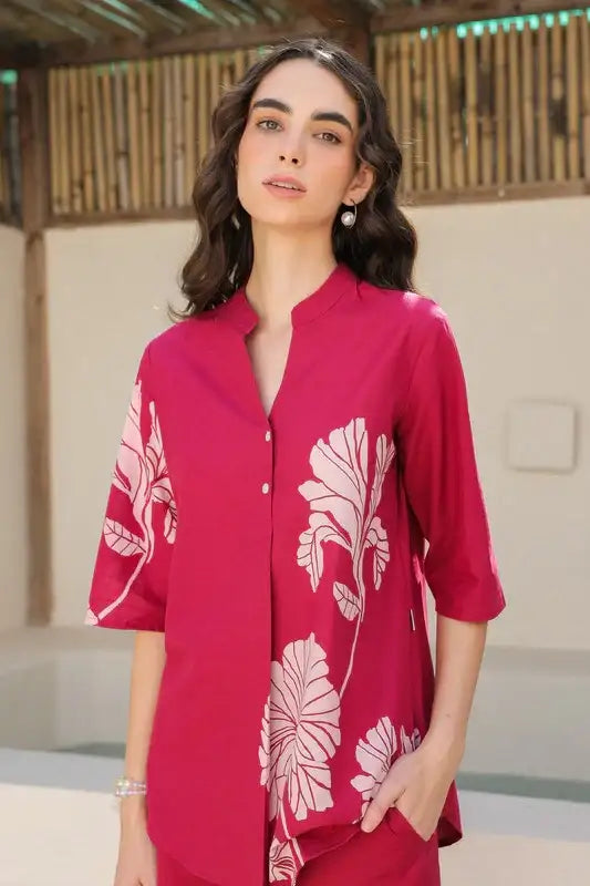 Cherry Red Cotton Co-ord Set