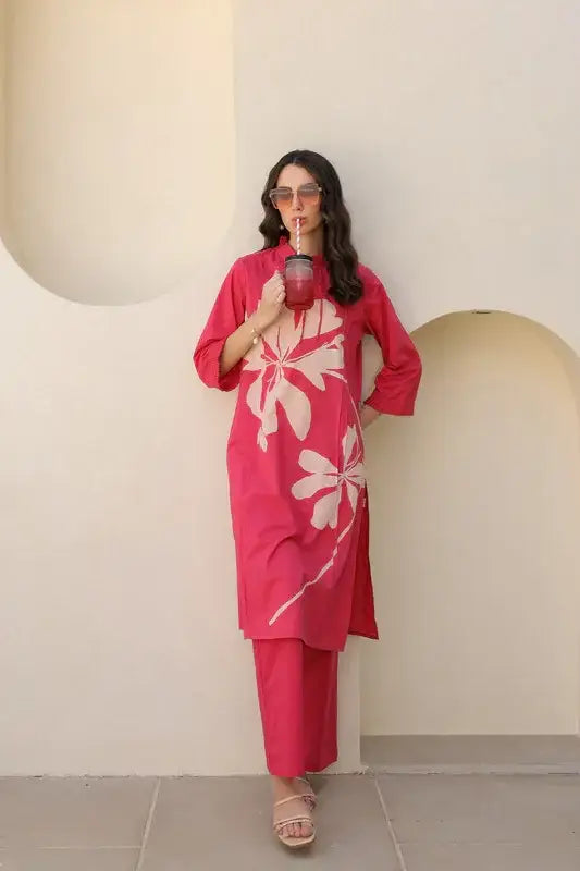 Desert Rose Pink Cotton Co-ord Set