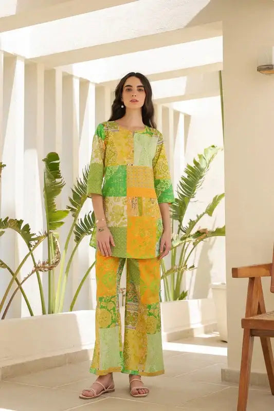 Lemon Dusk Cotton Co-ord Set