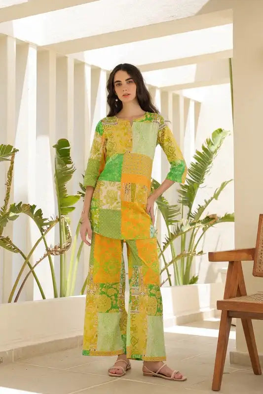 Lemon Dusk Cotton Co-ord Set