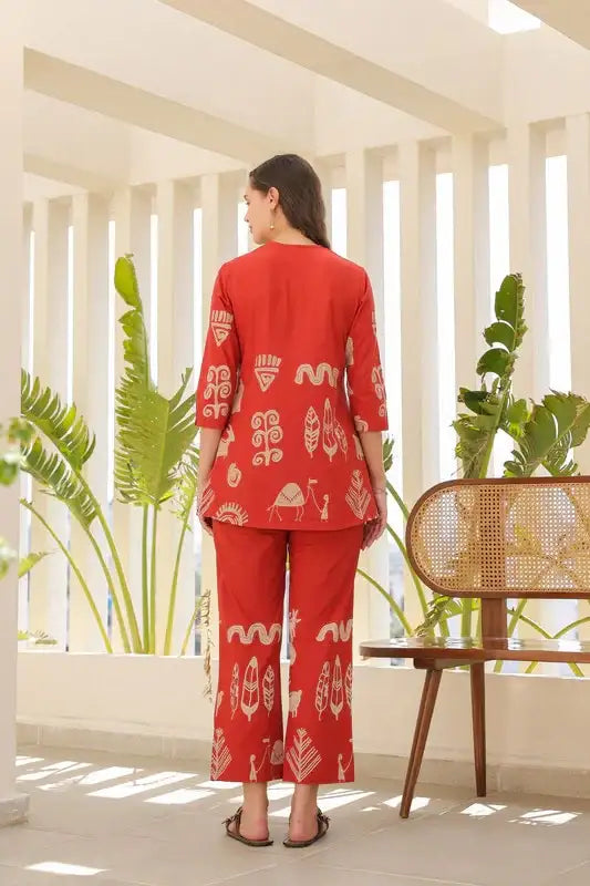 Desert Coral Tropical Mist Cotton Co-ord Set