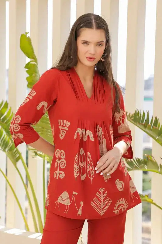 Desert Coral Tropical Mist Cotton Co-ord Set