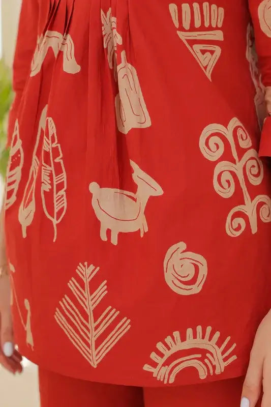 Desert Coral Tropical Mist Cotton Co-ord Set