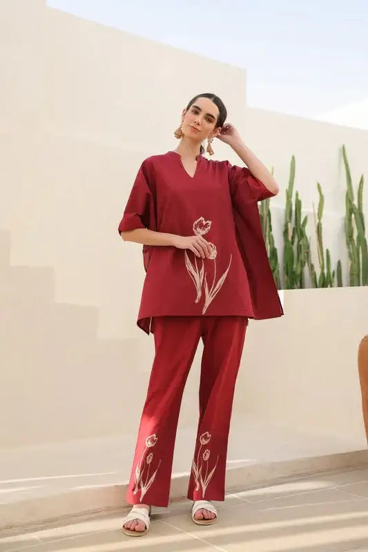 Blushing Tulip Cotton Co-ord Set