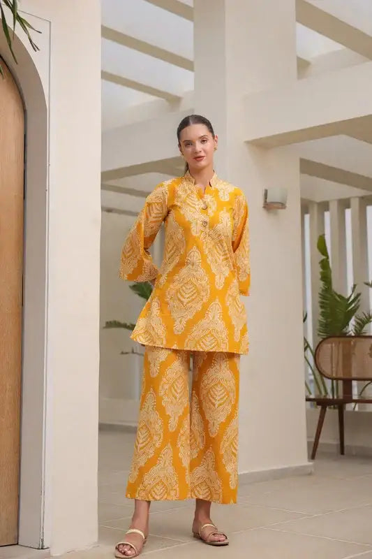 Blushing Tulip Printed Cotton Co-ord Set