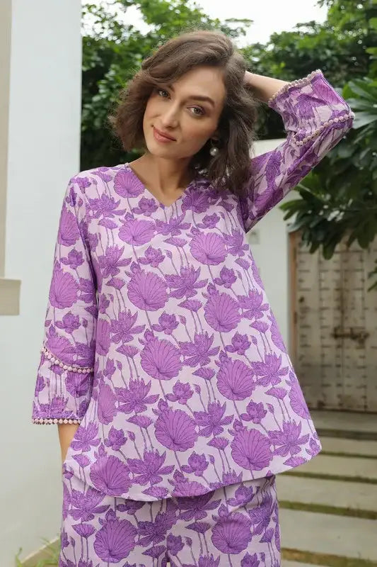 Lilac Serenity Cotton Co-ord Set