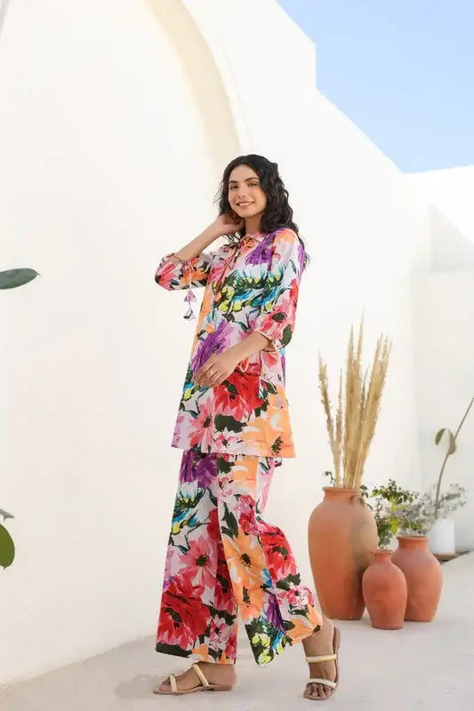 Blooming Flair Cotton Co-ord Set