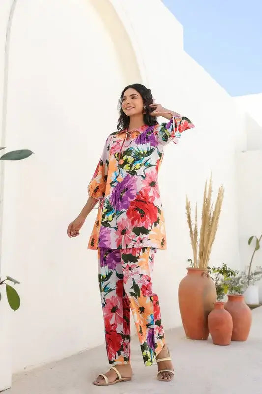 Blooming Flair Cotton Co-ord Set