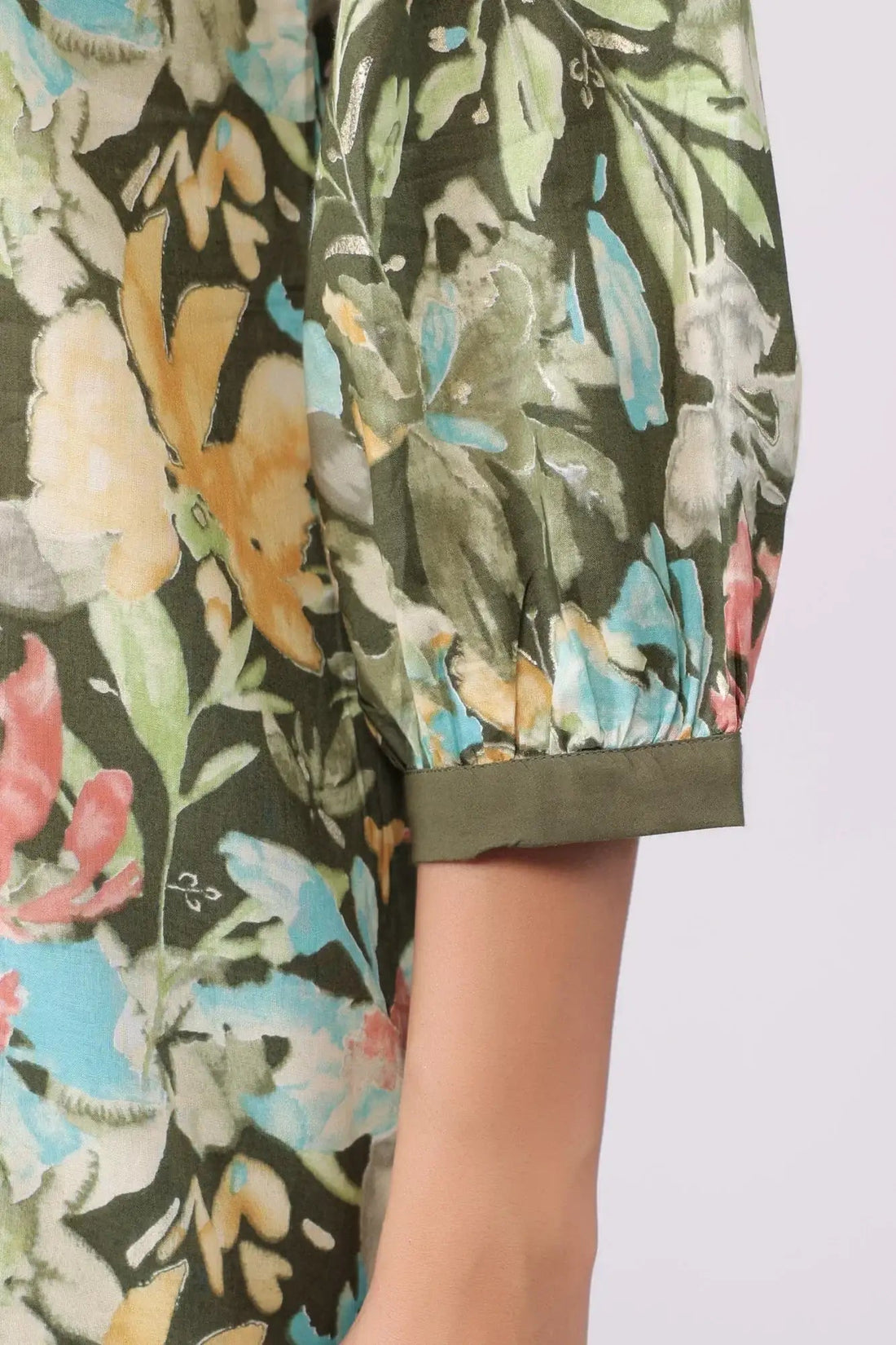 Eden Floweret Olive Cotton Co-ord Set