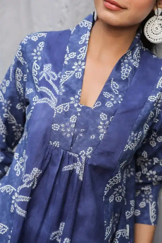 Indigo Breeze Printed Cotton Co-ord Set