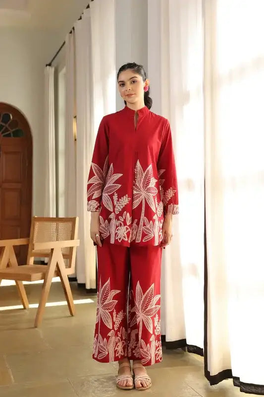 Flame Kissed Florals Cotton Co-ord Set