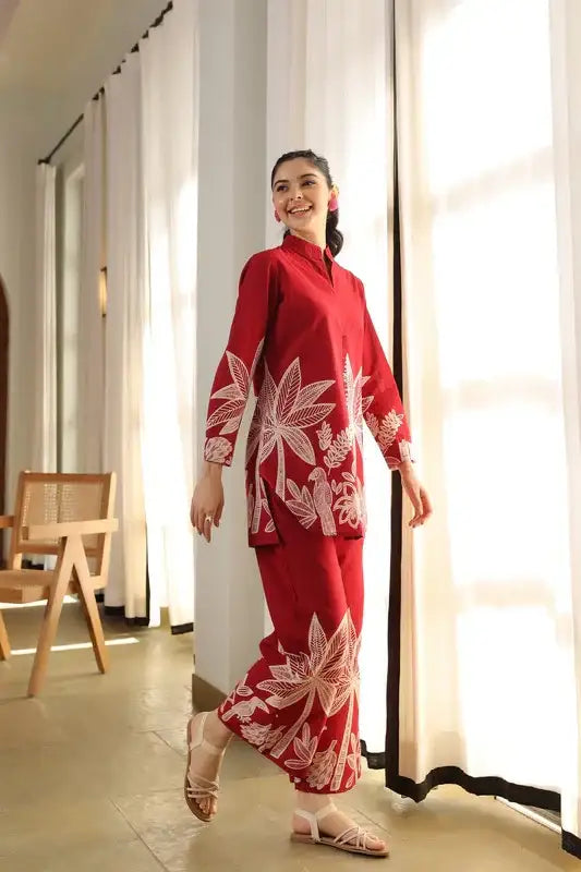 Flame Kissed Florals Cotton Co-ord Set