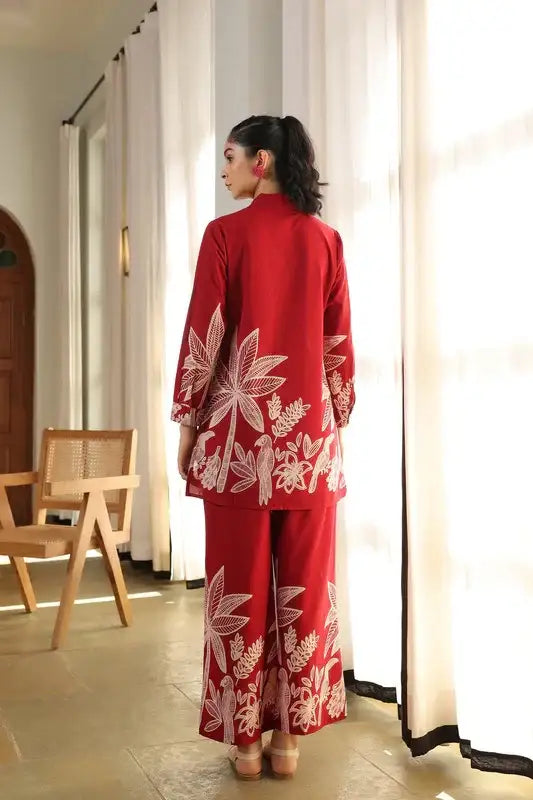 Flame Kissed Florals Cotton Co-ord Set