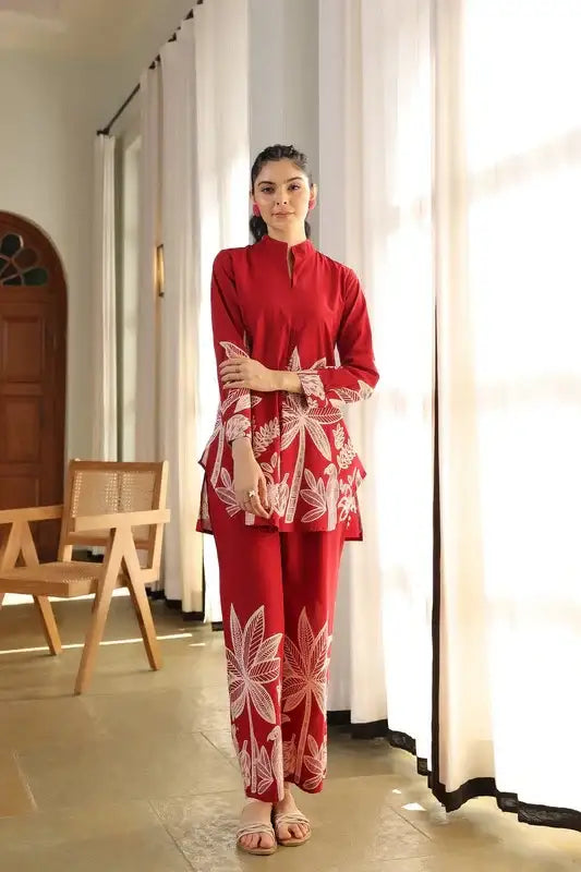 Flame Kissed Florals Cotton Co-ord Set