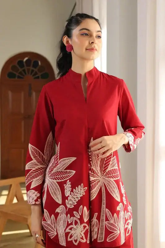 Flame Kissed Florals Cotton Co-ord Set