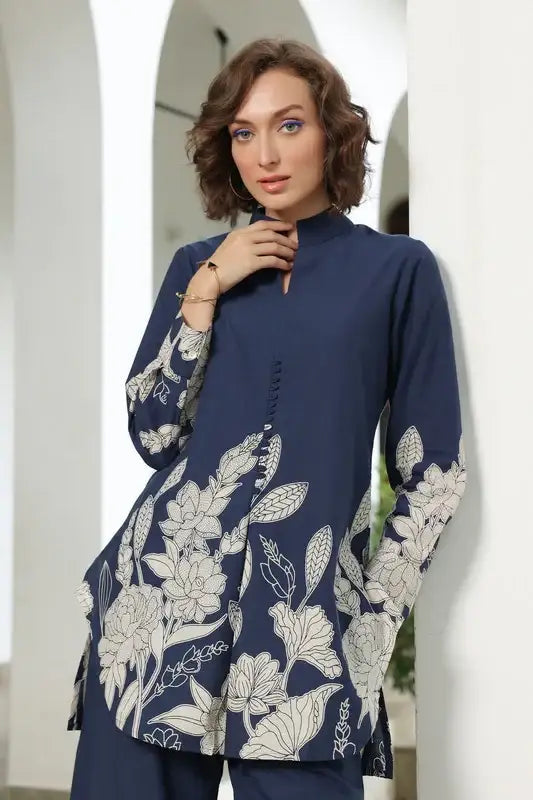 Bloom Delight Blue Cotton Co-ord Set