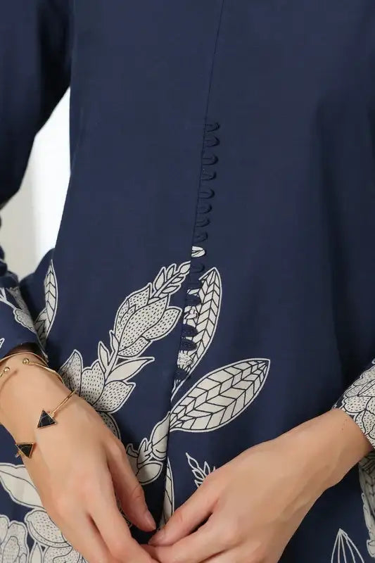 Bloom Delight Blue Cotton Co-ord Set