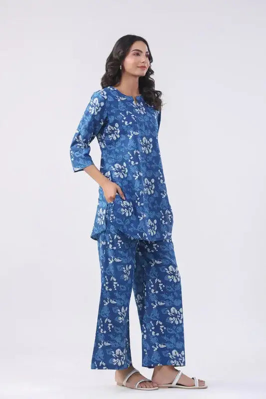 Azure Tranquil Cotton Loungewear Set
