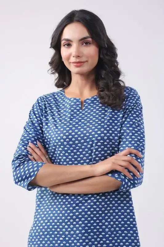 Cobalt Blue Cotton Loungewear Set