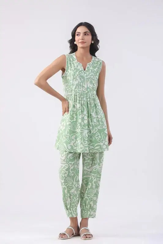 Sage Green Cotton Co-ord Set