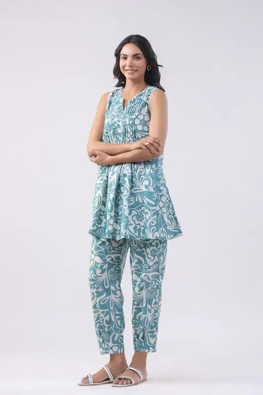 Summer Sky Cotton Co-ord Set