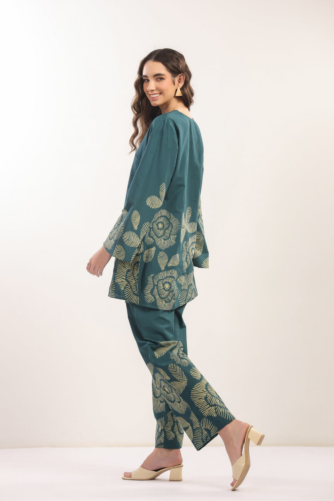 Wildflower Teal Cotton Co-ord Set