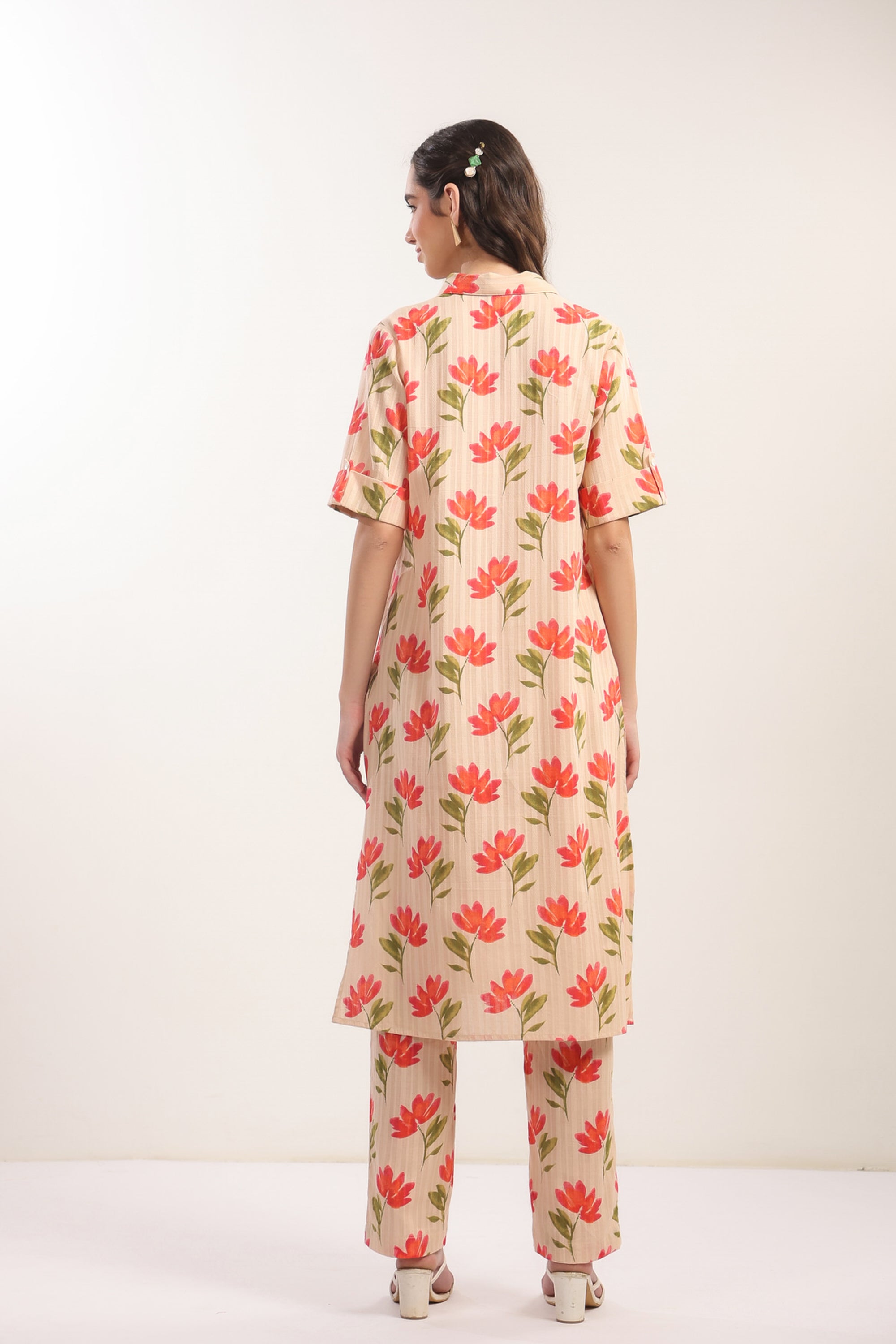 Apricot Petals Cotton Co-ord Set