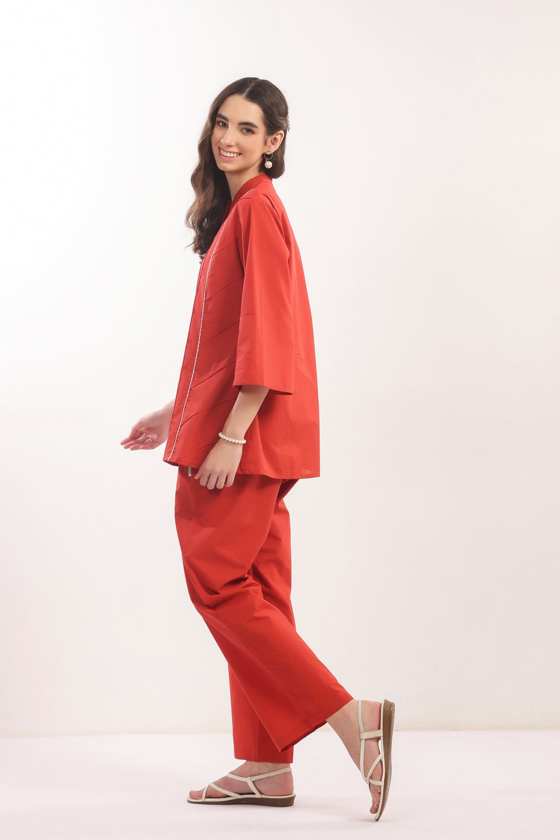 Rust Minimalist Cotton Co-ord Set