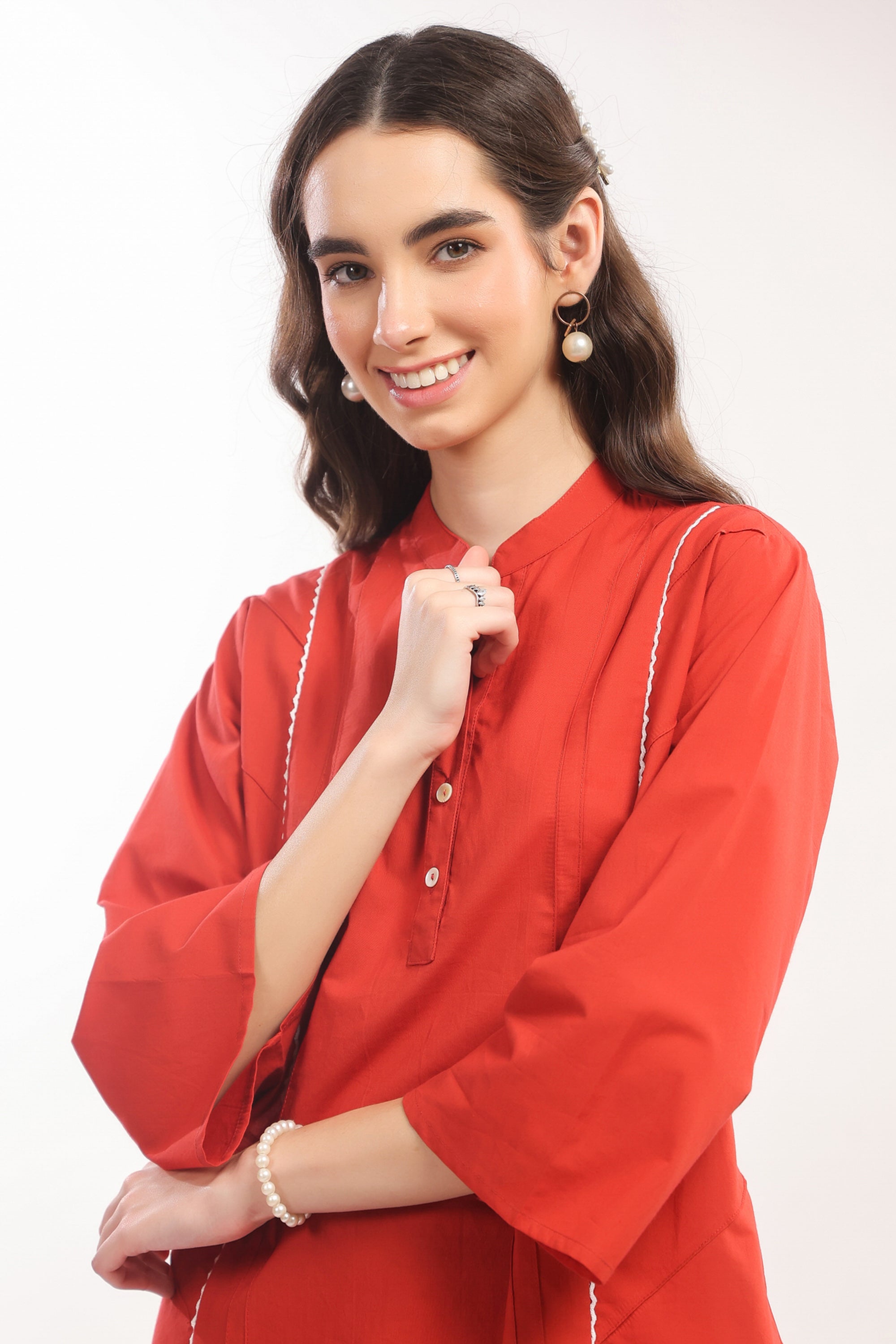 Rust Minimalist Cotton Co-ord Set