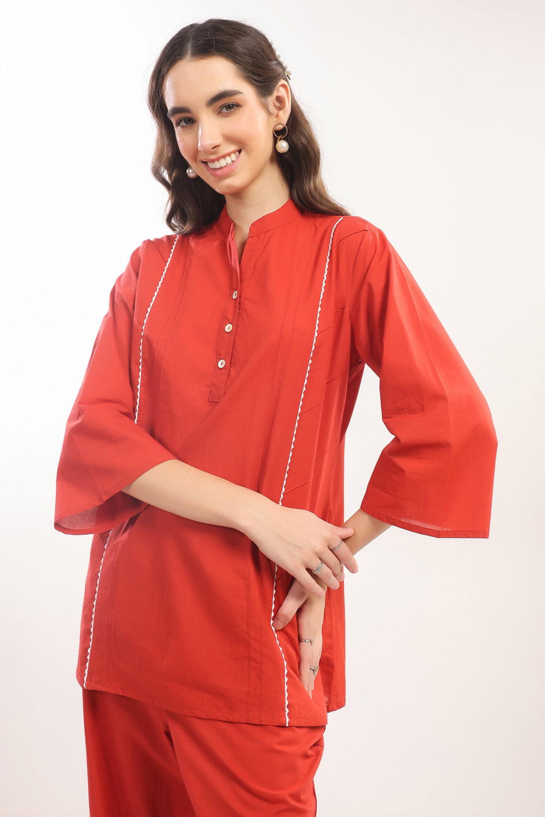 Rust Minimalist Cotton Co-ord Set