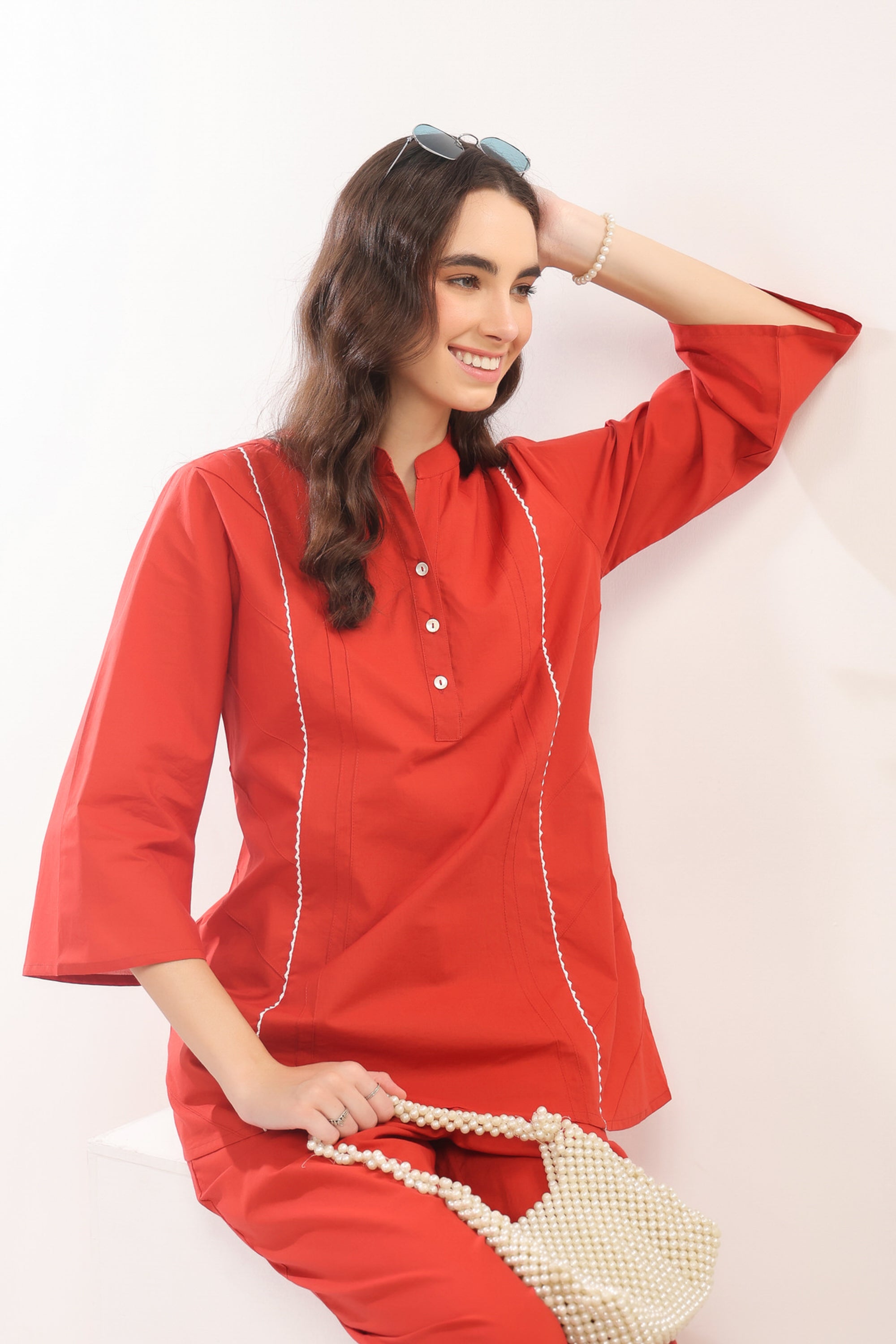 Rust Minimalist Cotton Co-ord Set