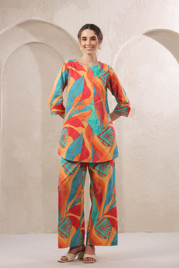 Tropical Tango Multicolour Cotton Co-ord Set
