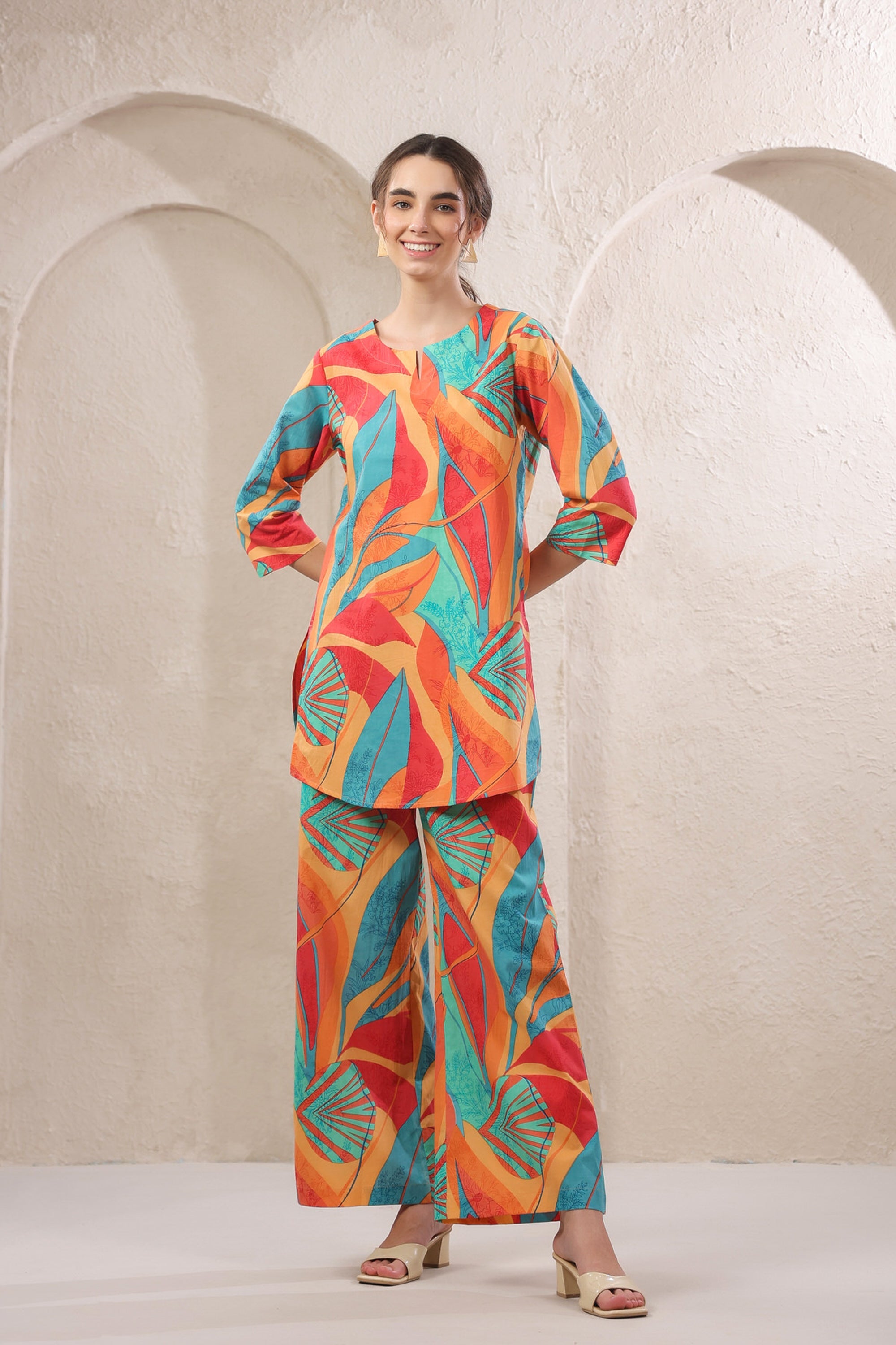 Tropical Tango Multicolour Cotton Co-ord Set