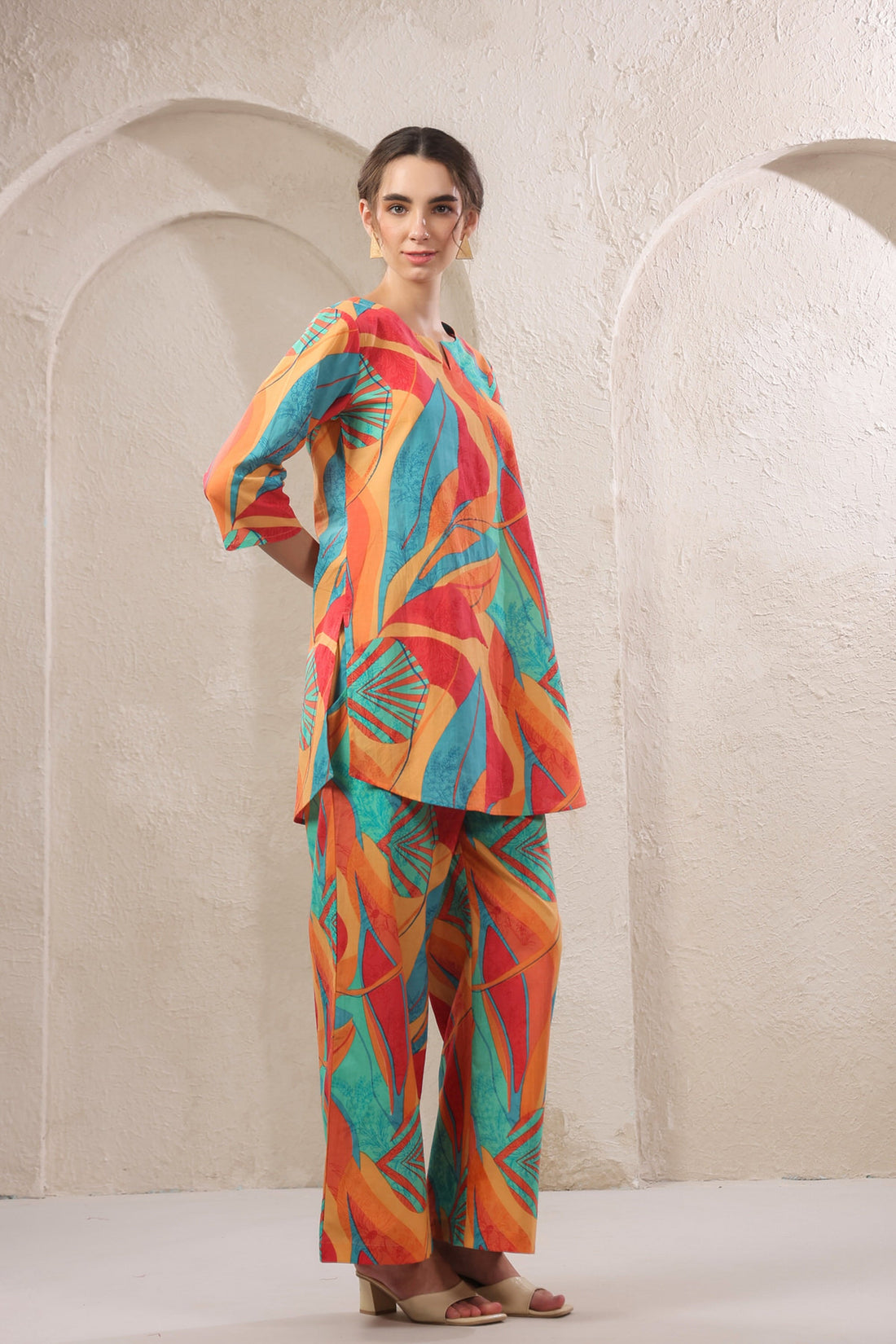 Tropical Tango Multicolour Cotton Co-ord Set