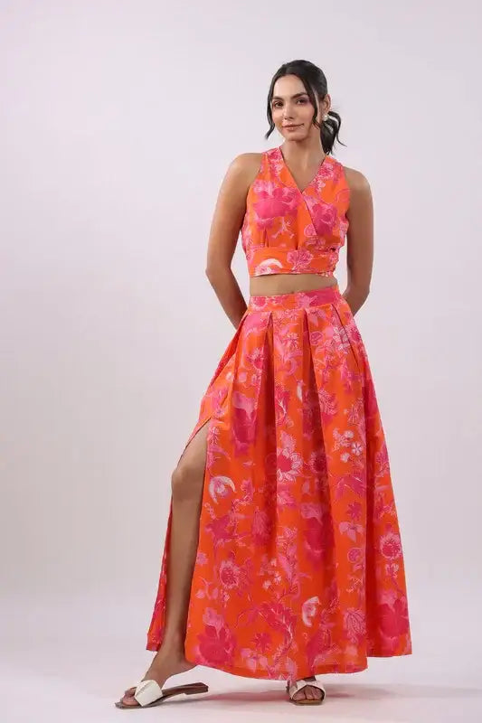 Fiery Floral Cotton Co-ord Set