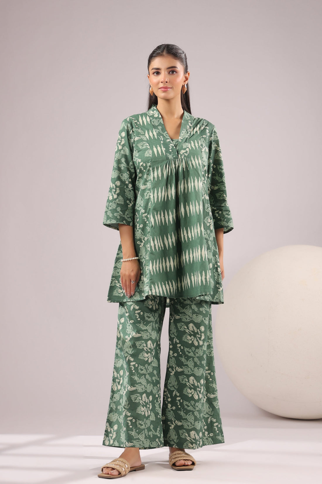 Sage Harmony Printed Cotton Co-ord Set