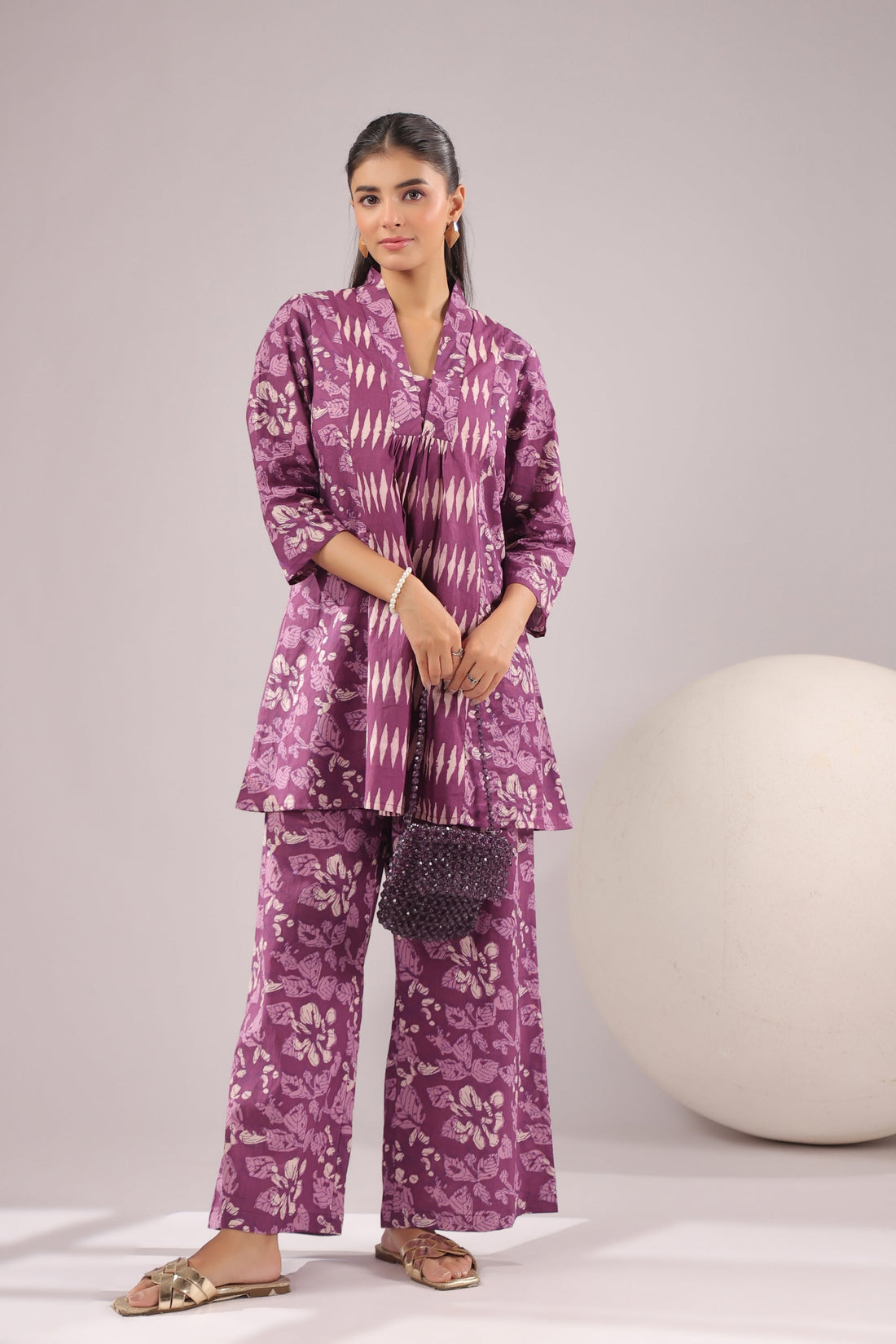 Orchid Aura Printed Cotton Co-ord Set