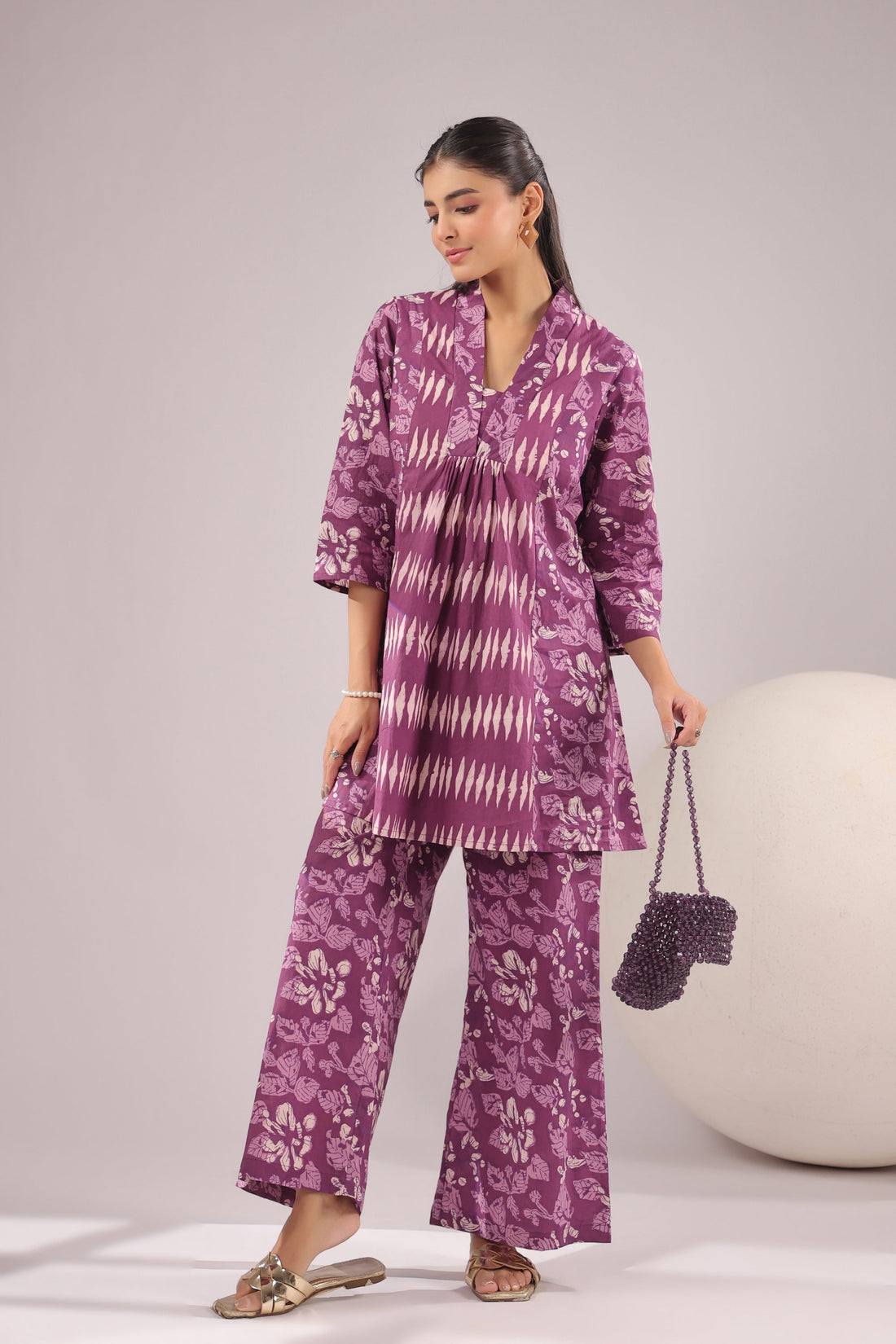 Orchid Aura Printed Cotton Co-ord Set