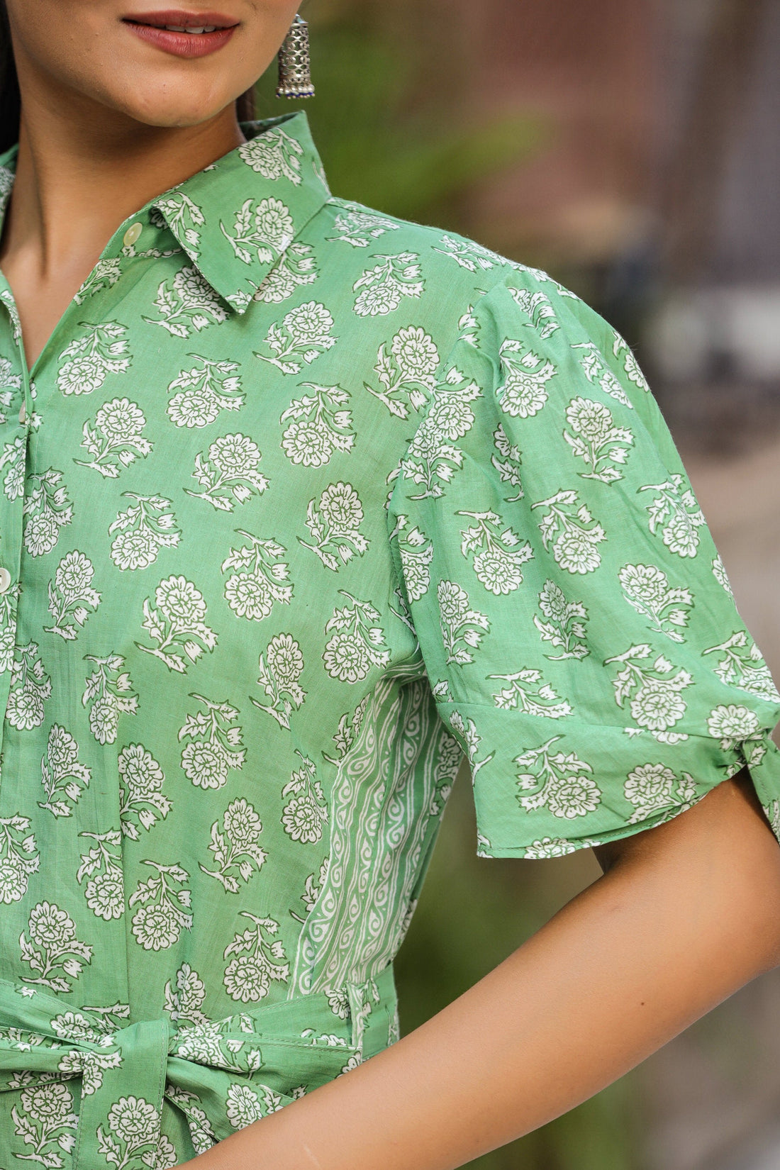 Bagh Print On Green Cotton Co-ord Set