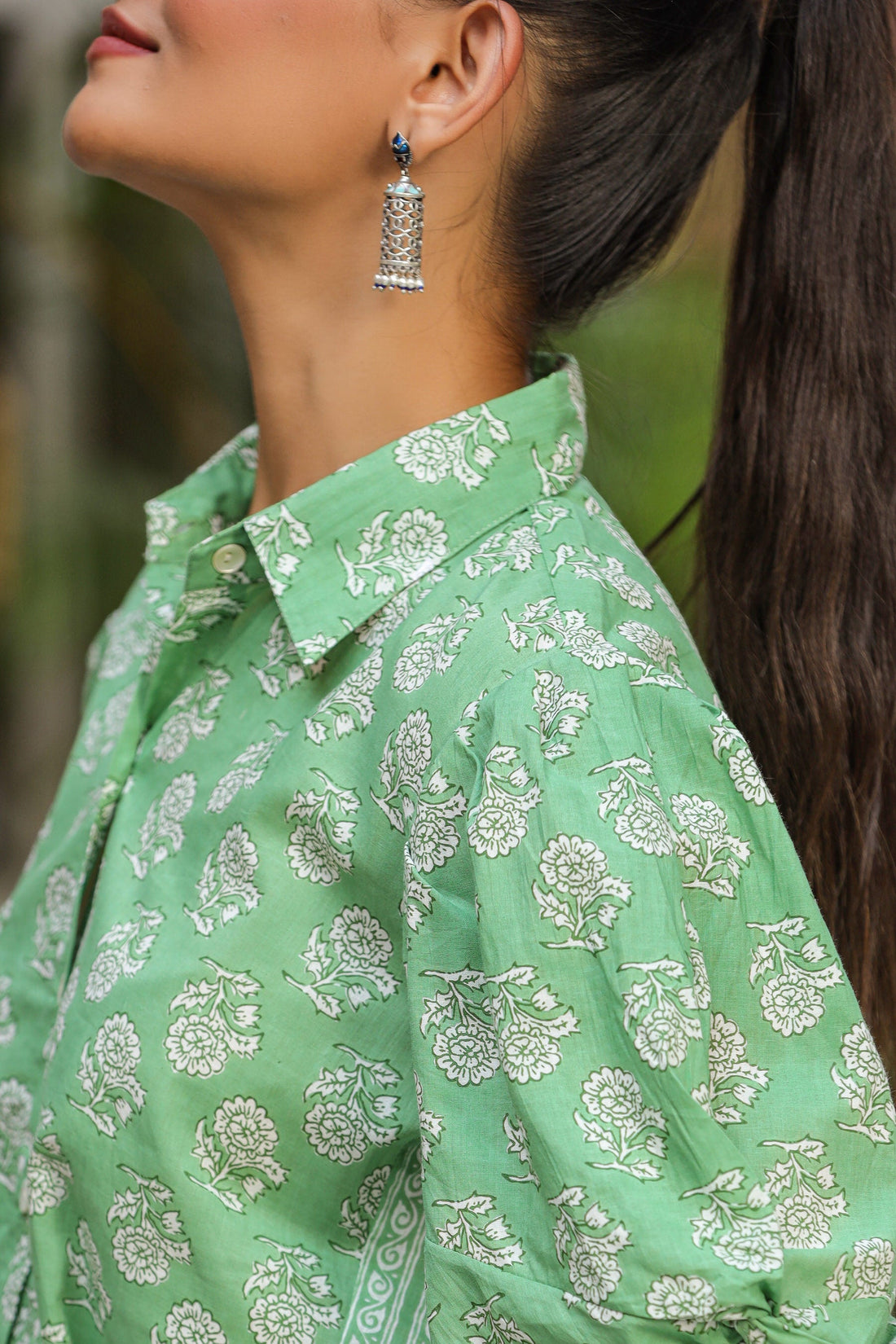 Bagh Print On Green Cotton Co-ord Set