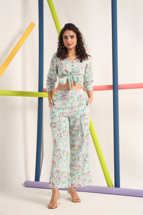 Fleur Off white Cotton Co-ord Set