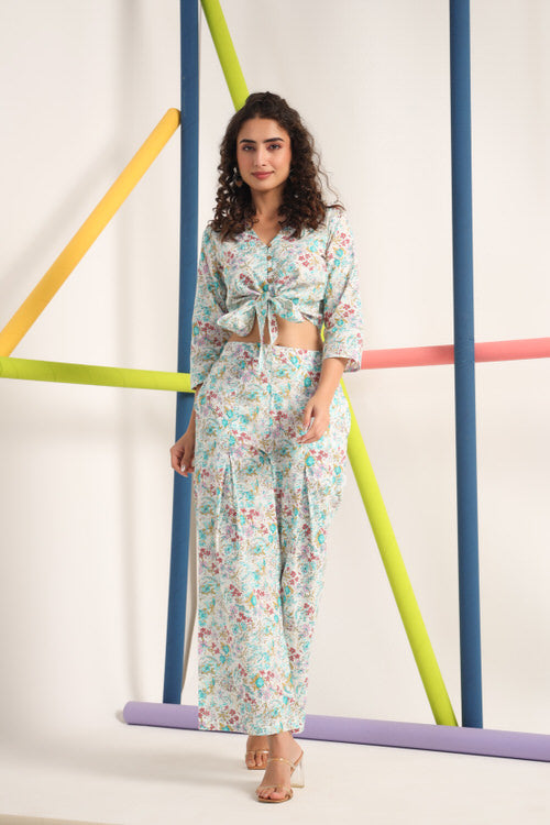 Fleur Off white Cotton Co-ord Set