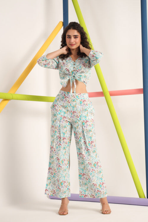 Fleur Off white Cotton Co-ord Set