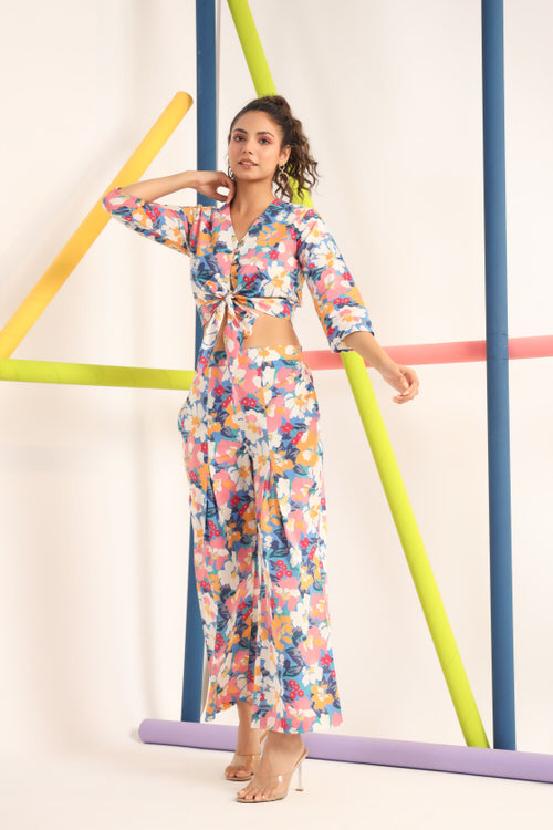 Abstract Bright Floral on Cotton Co-ord Set