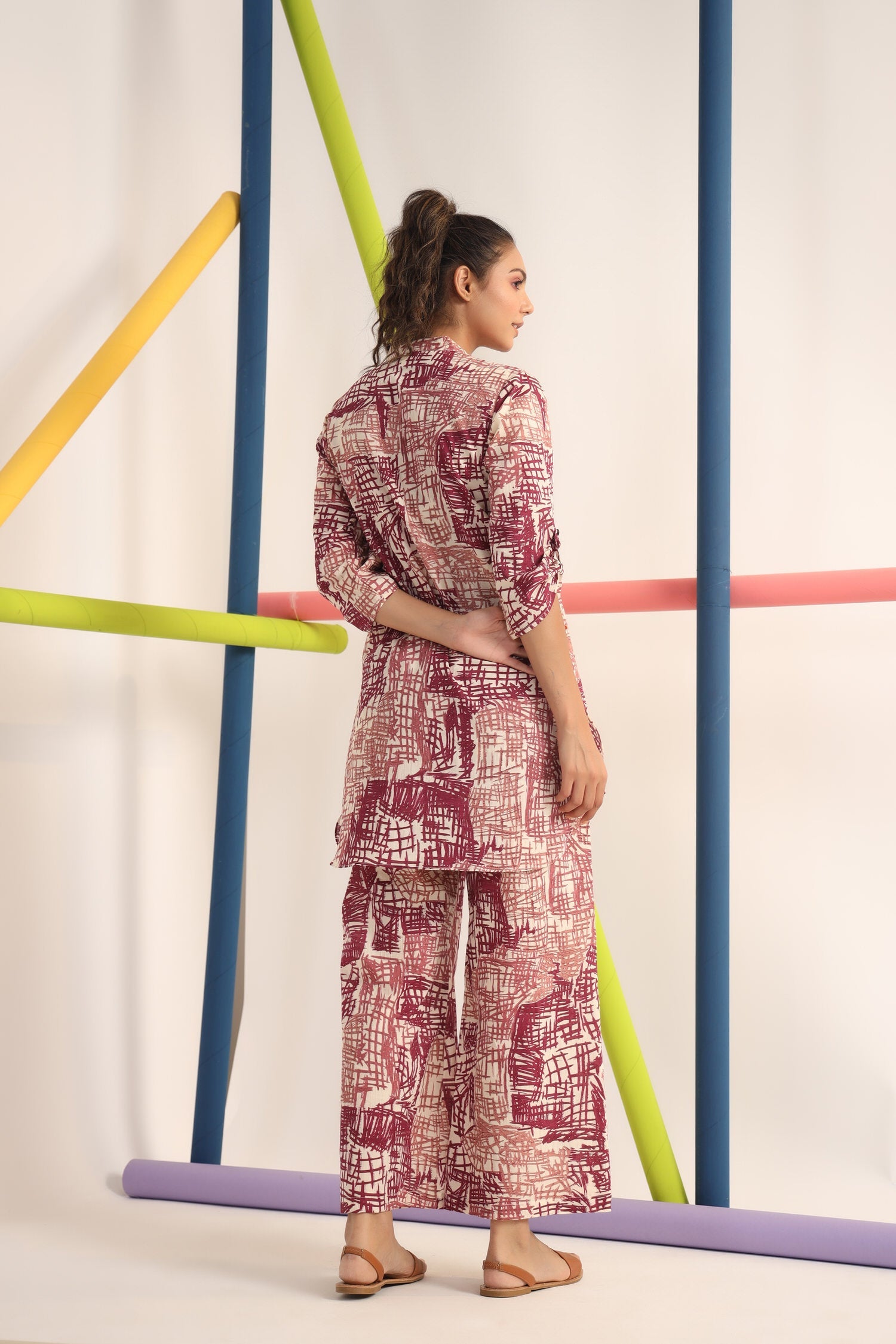 Scribble Mauve on Cotton Co-ord set