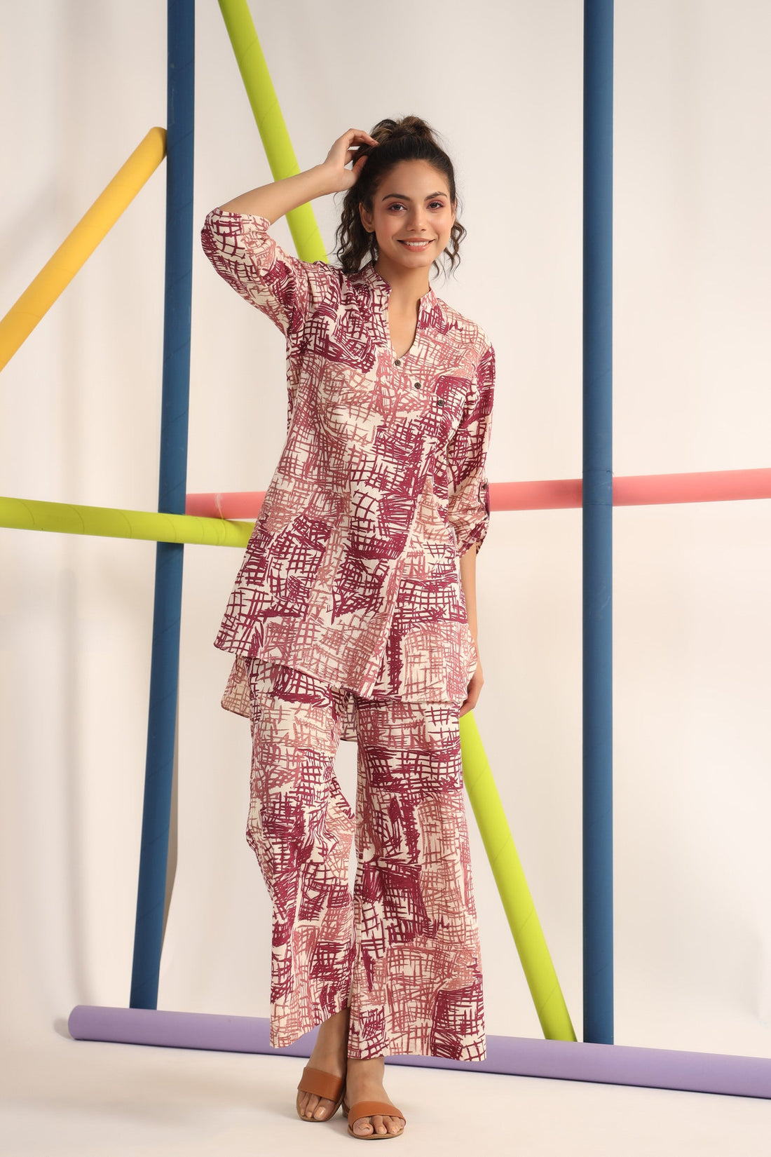 Scribble Mauve on Cotton Co-ord set